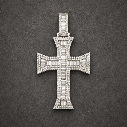 925 Silver Cathedral Cross Pendant