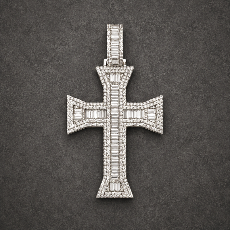 925 Silver Cathedral Cross Pendant