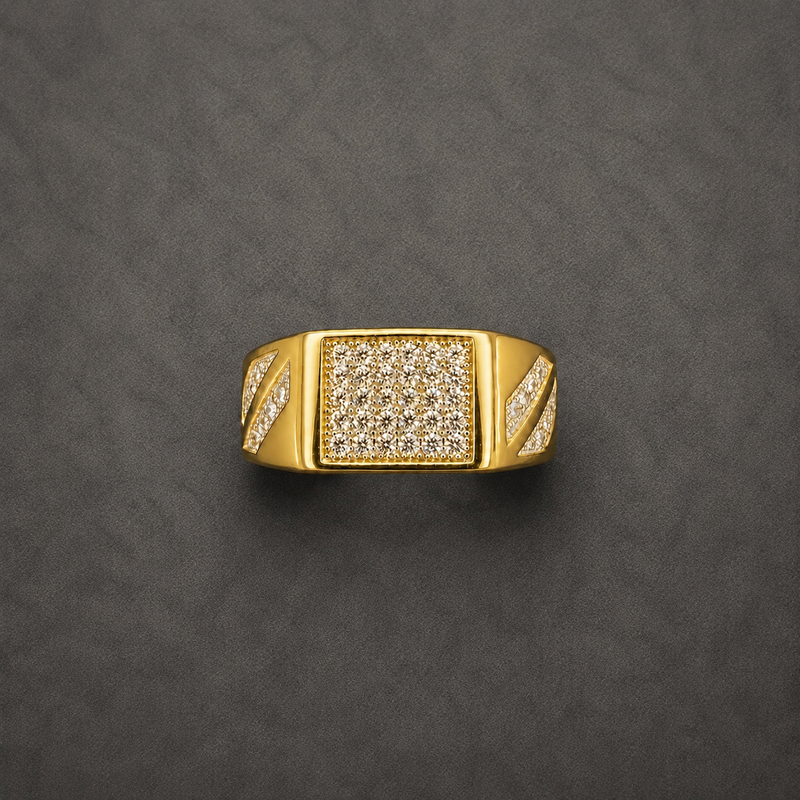 925 Silver Royale Signet Ring – 18K Gold