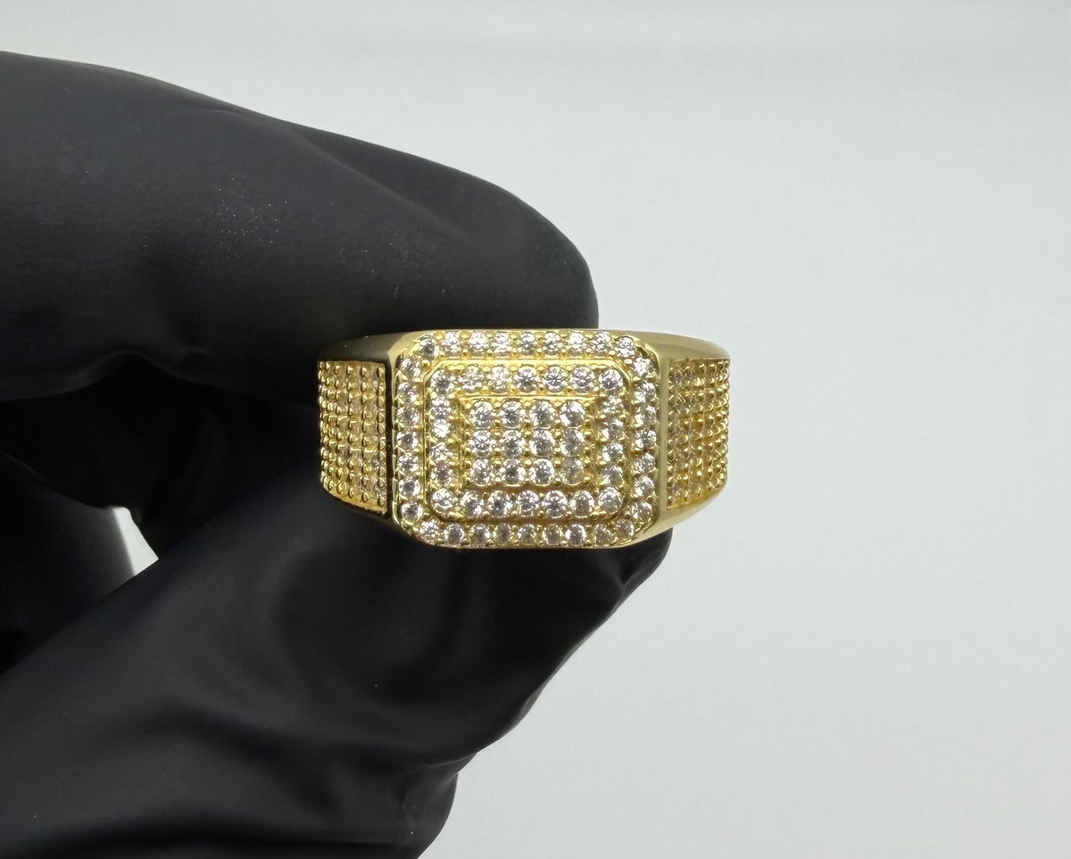 925 Silver Monaco Signet Ring – 18K Gold