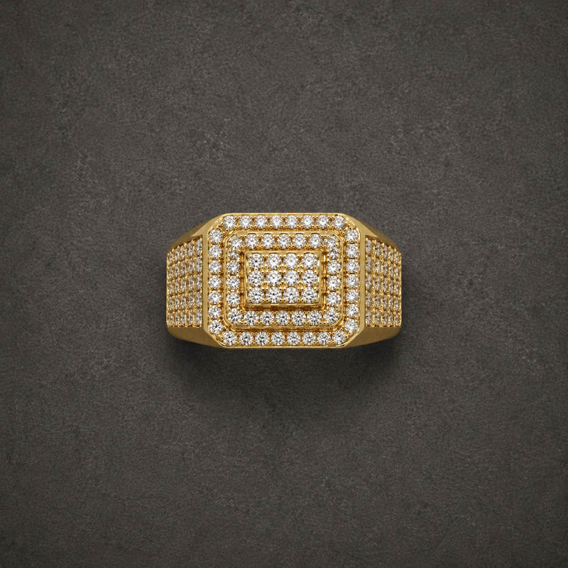 925 Silver Monaco Signet Ring – 18K Gold