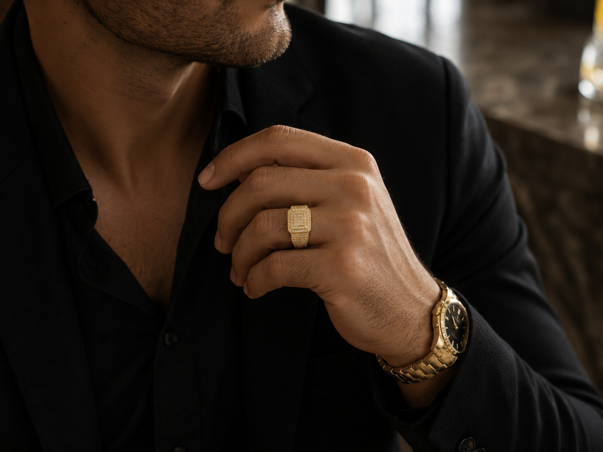 925 Silver Monaco Signet Ring – 18K Gold